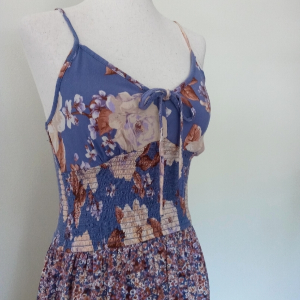 Boho Blue Dress Midi